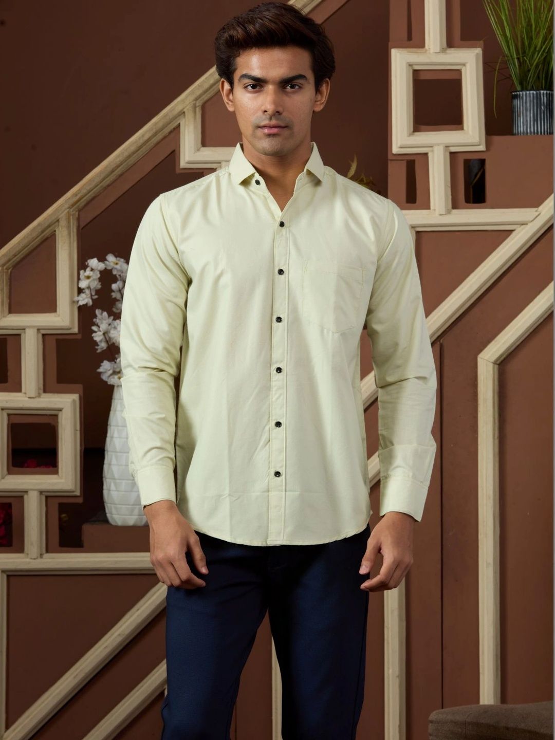 HERE&NOW Men Slim Fit Formal Shirt-image-15