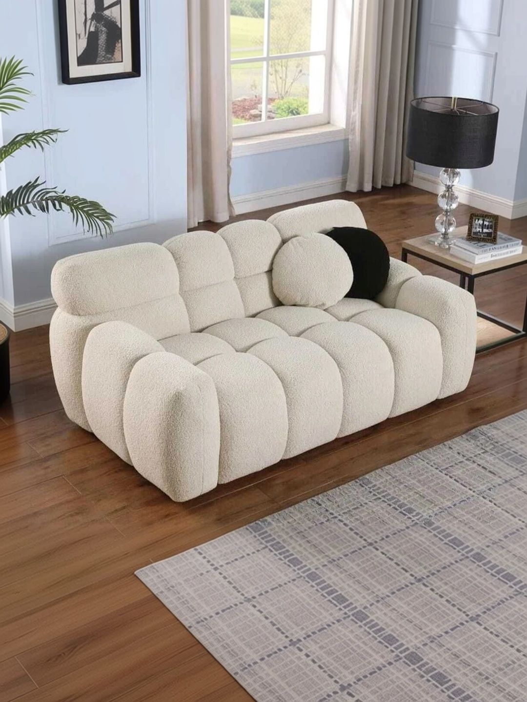 INDIAWOODMART Beige 2 Seater Sofa-picture-44