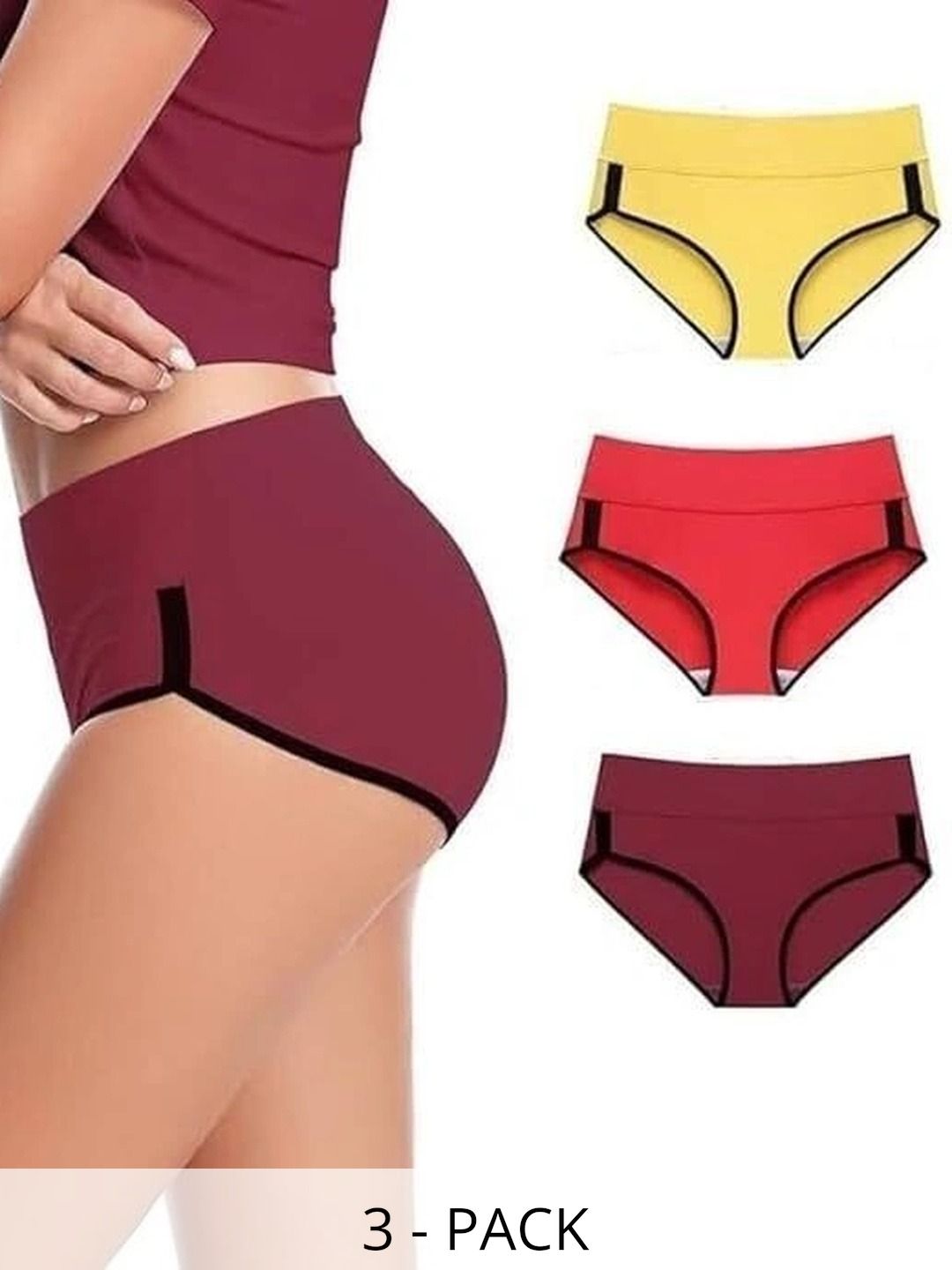 Bebron Women Pack of 3 Assorted Boy Shorts-picture-54
