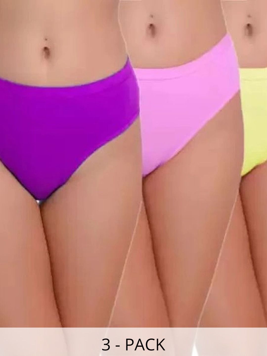 Bebron Women Pack of 3 Assorted Cotton Basic Briefs-picture-23