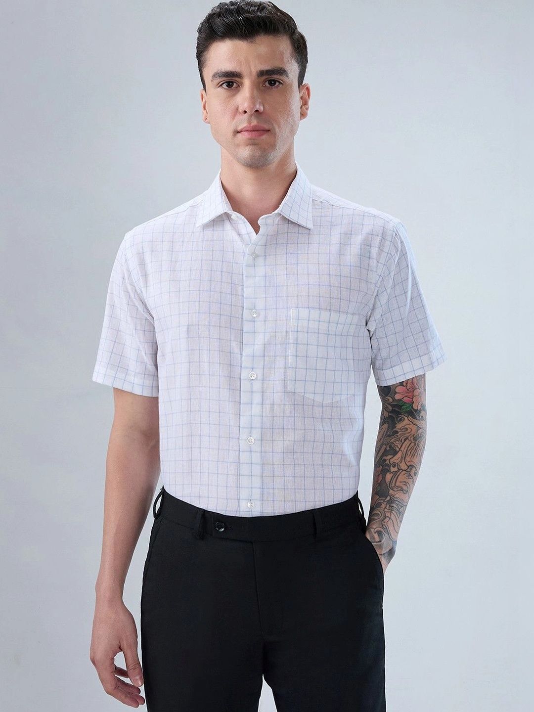 Park Avenue Men Classic Checked Casual Shirt-picture-30