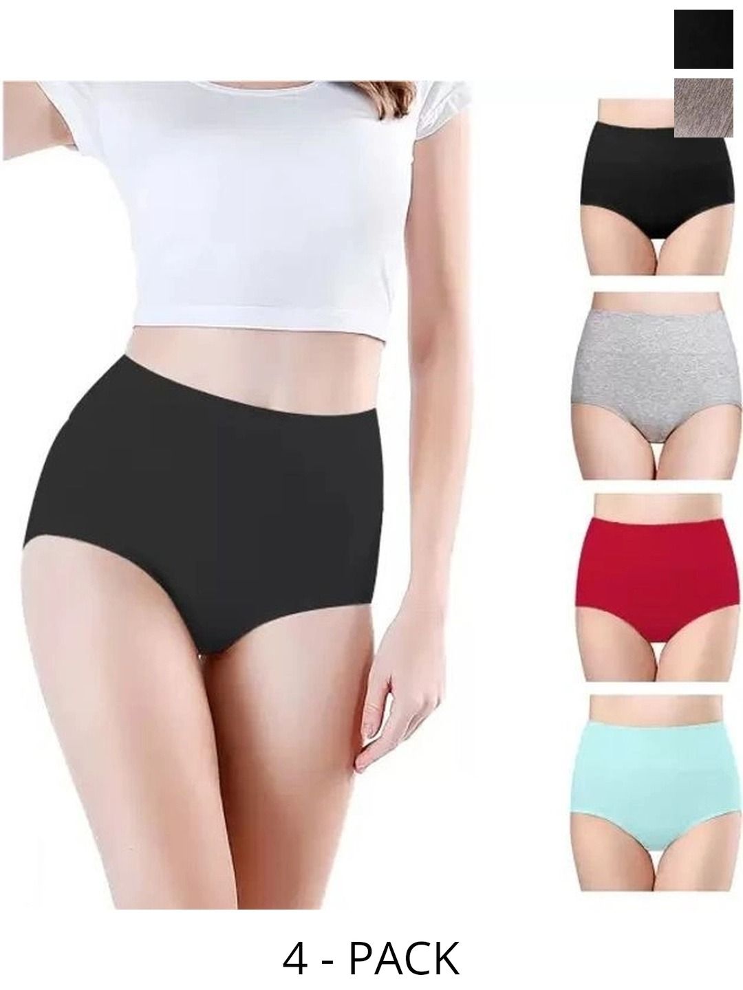 Bebron Women Pack of 4 Assorted Basic Briefs-picture-17