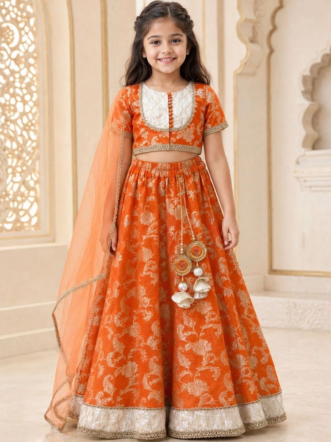 pspeaches Girls Embroidered Ready to Wear Lehenga & Blouse With Dupatta-picture-39