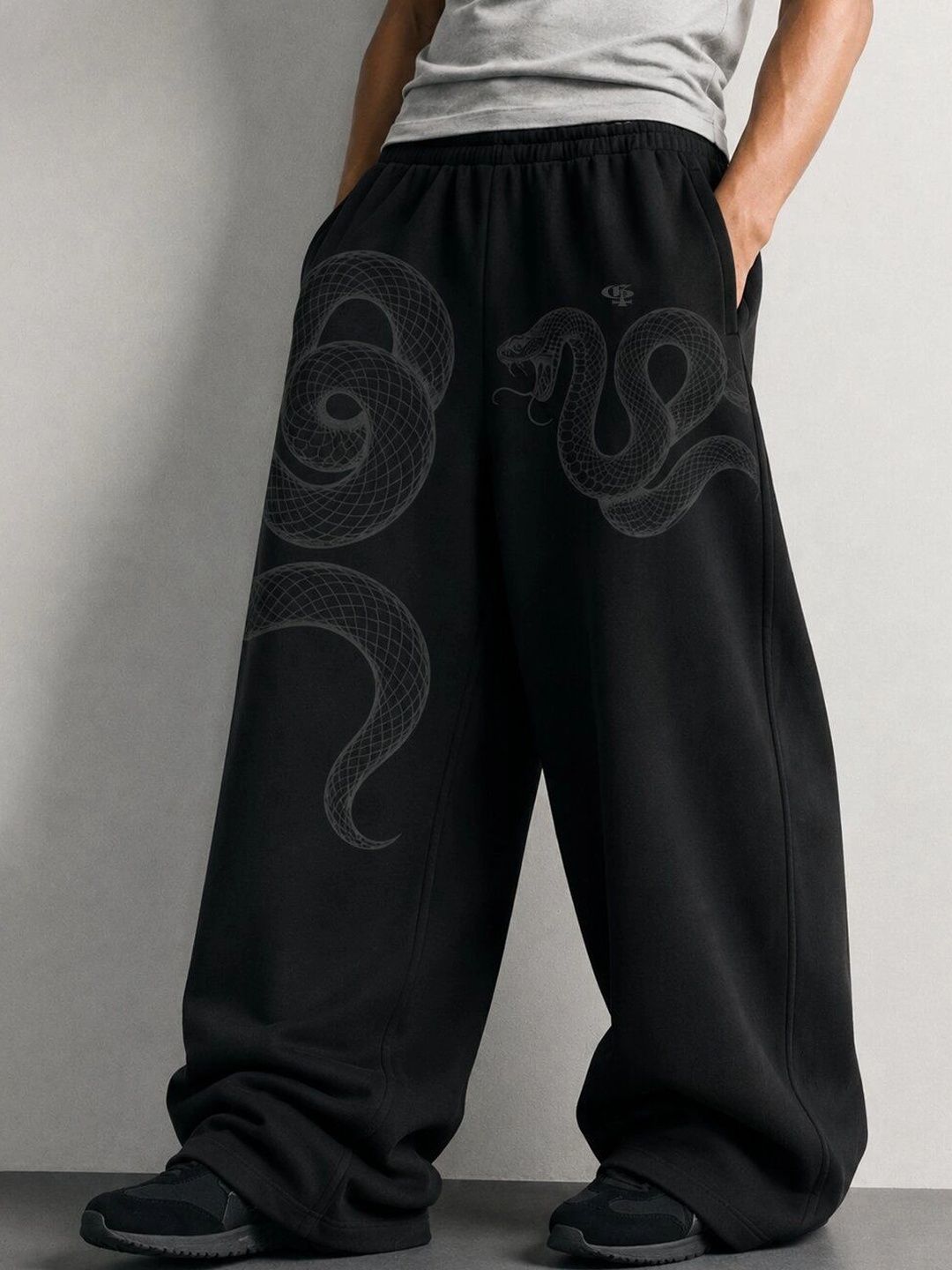 GENRAGE Men Baggy Graphic Print Track Pants-picture-41