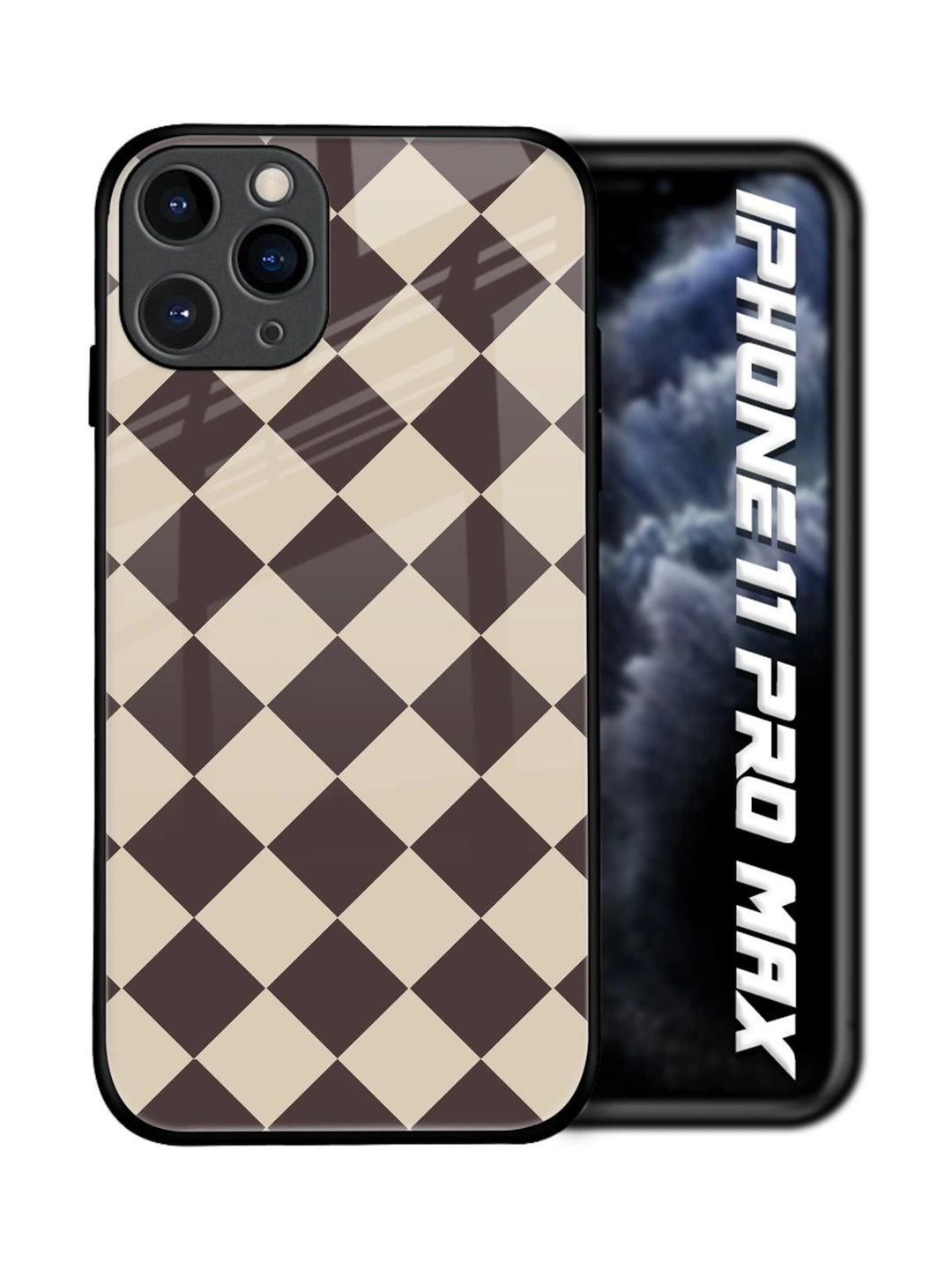 QRIOH Geometric Printed iPhone 11 Pro Max Back Case Mobile Accessories-picture-31