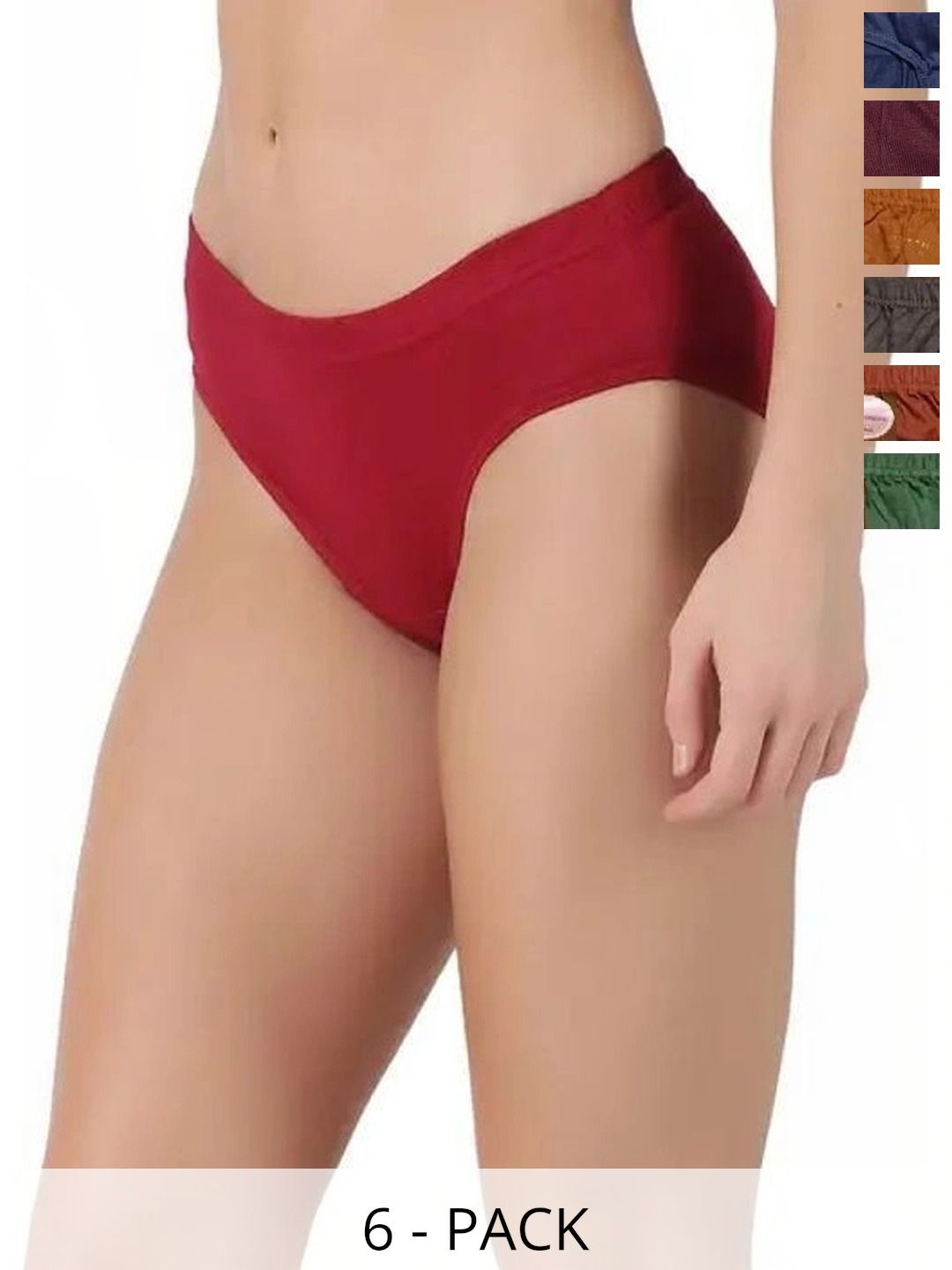 Bebron Women Pack of 6 Assorted Cotton Bikini-picture-29