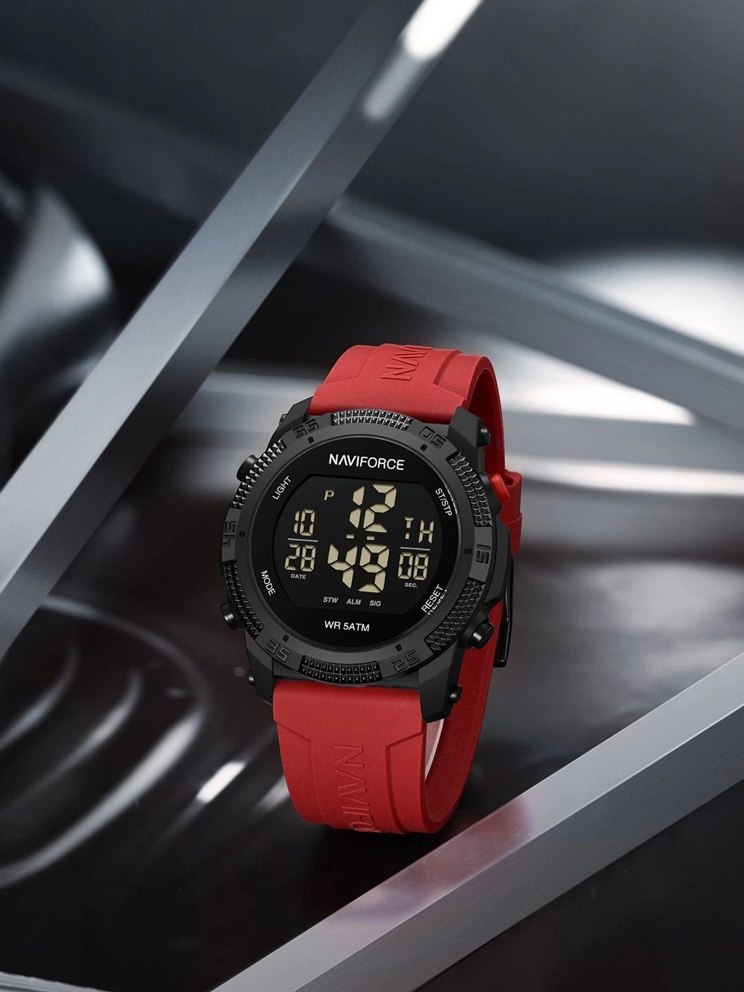 Naviforce Men Dial & Straps Digital Stopwatch Watch NF7104 B-R-image-1