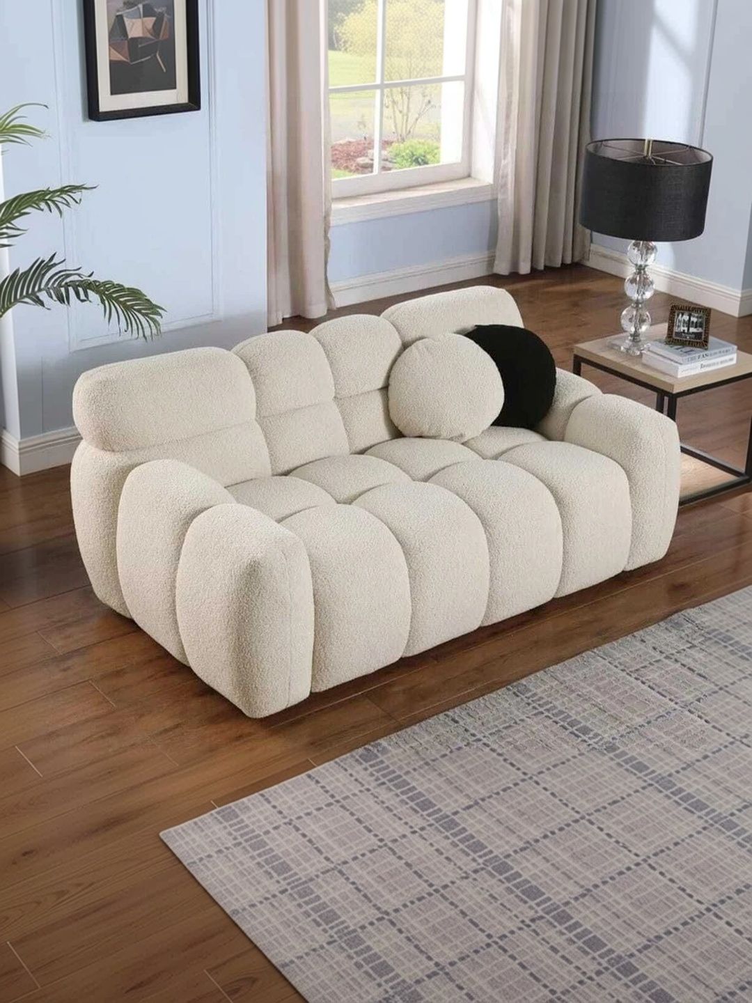 INDIAWOODMART Beige 2 Seater Sofa-picture-46