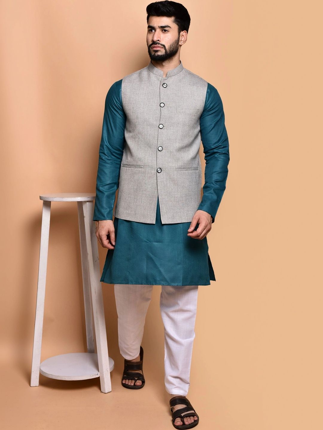 Moda Rapido Men Regular Pure Cotton Kurta with Pyjamas-picture-22