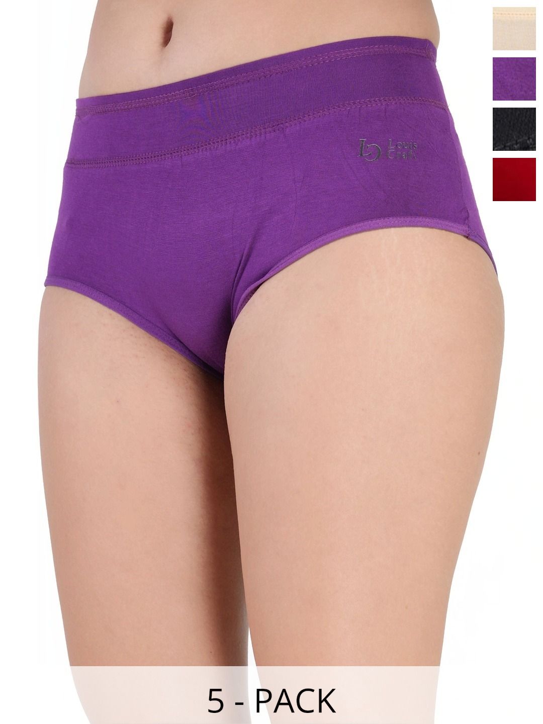 Bebron Women Pack of 5 Assorted Basic Briefs-picture-34