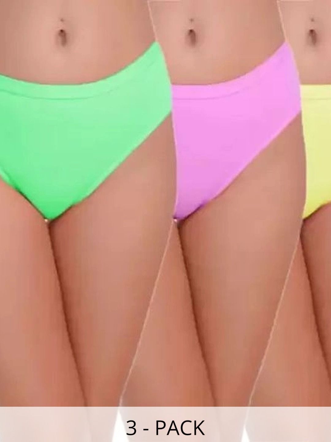 Bebron Women Pack of 3 Assorted Cotton Basic Briefs-picture-26