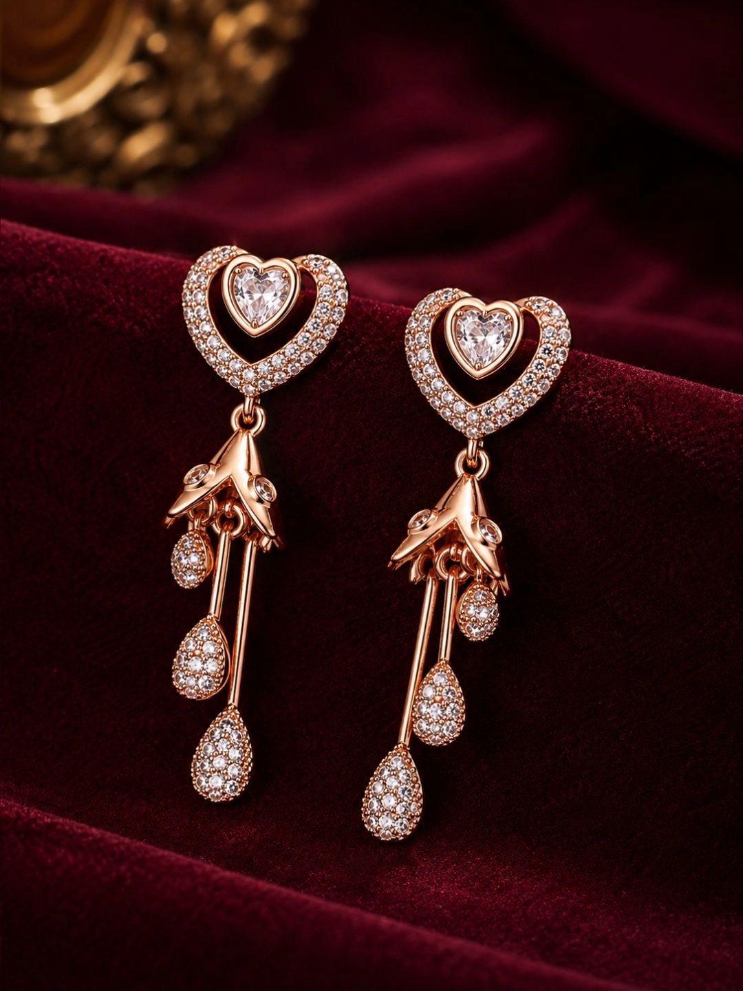 Forevershine Heart Shaped Drop Earrings-picture-14