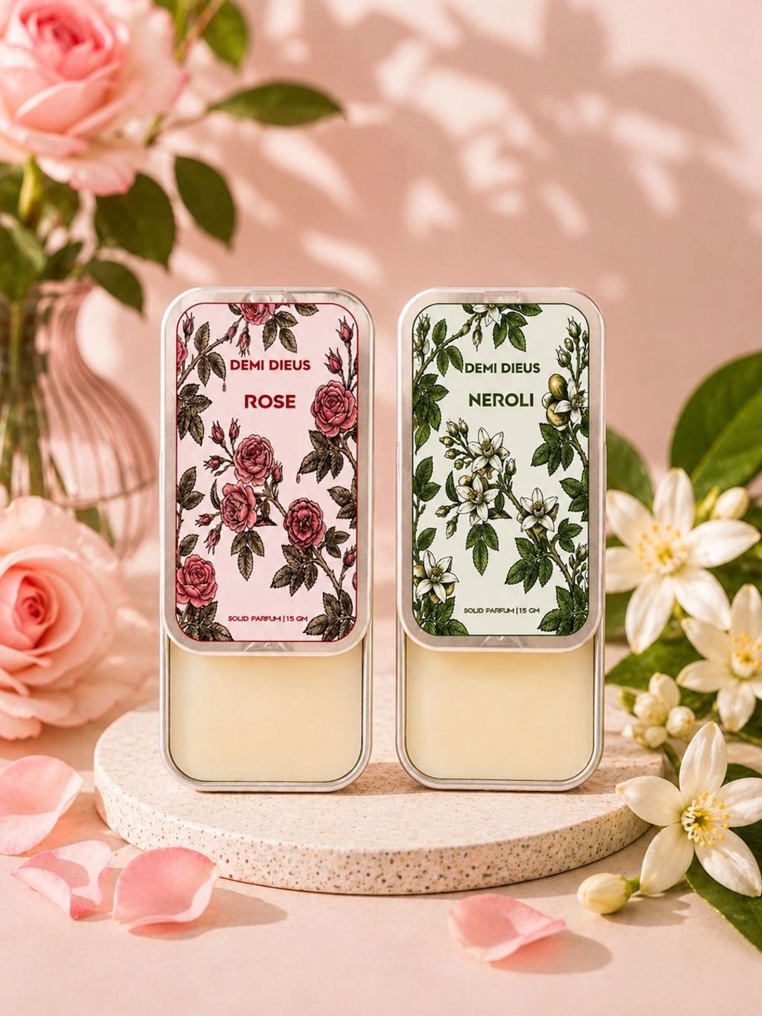 DEMI DIEUS Set of 2 Rose & Neroli Solid Perfume -15 g Each-picture-0