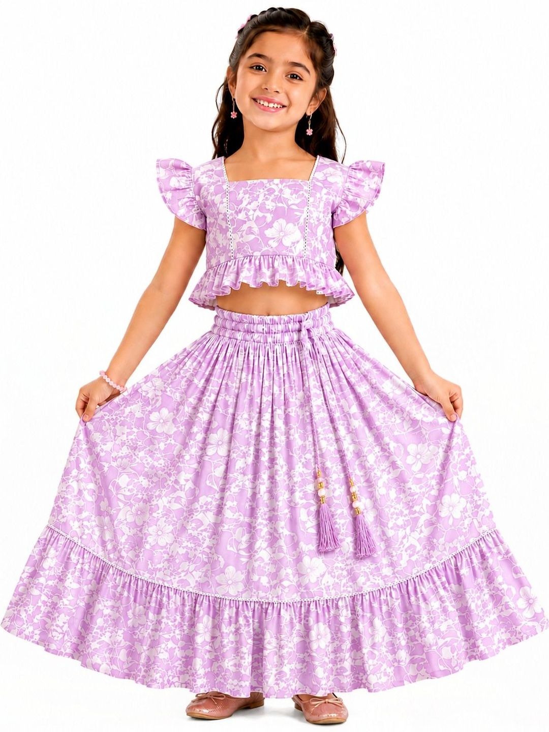 Leons Fab Girls Printed Ready to Wear Lehenga &-picture-57