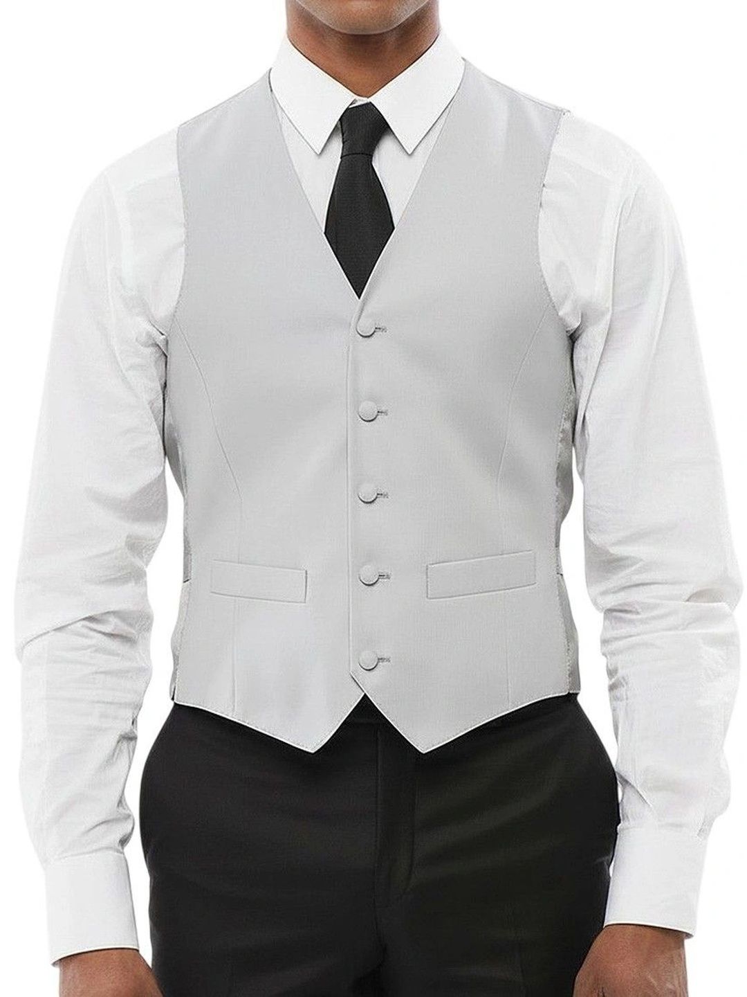 Corneliani Light Grey Solid Waistcoat-picture-18