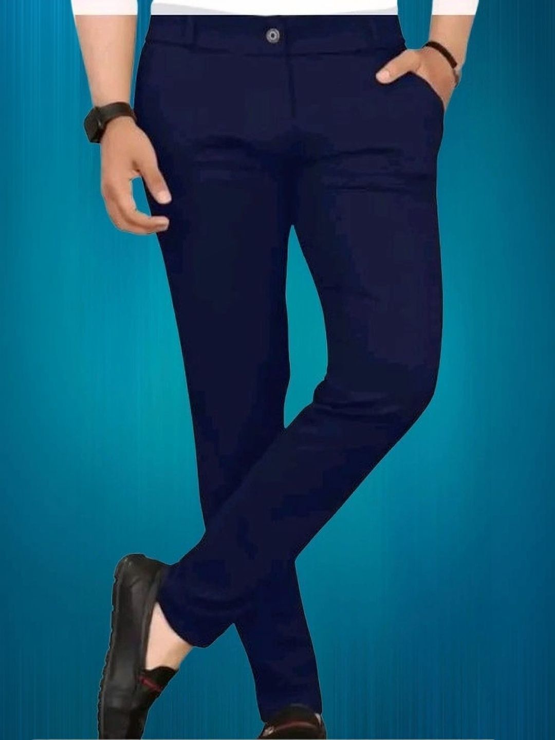Nitya TrackP Men Smart Slim Fit Easy Wash Trousers-picture-21