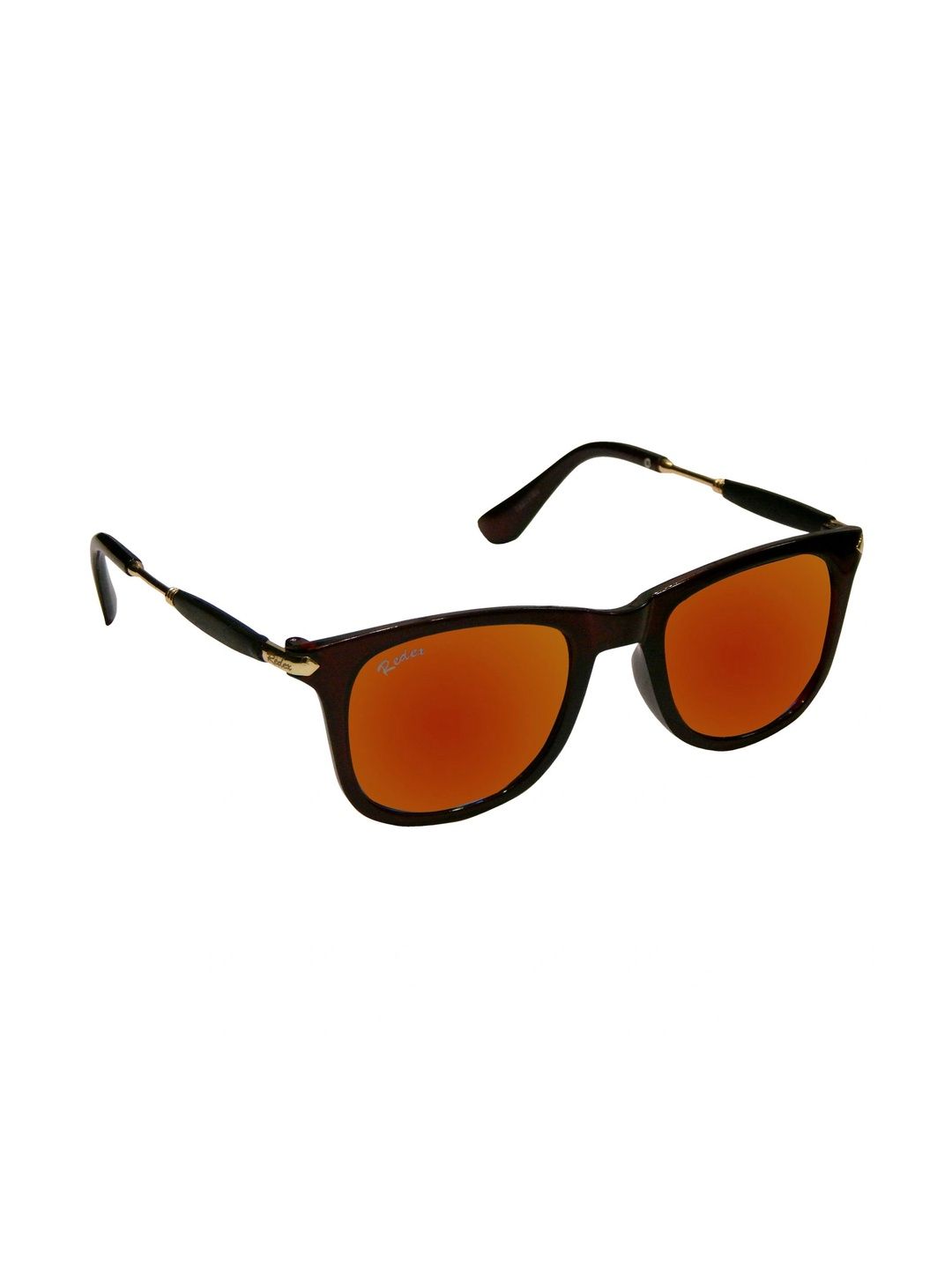 Roadster Unisex Orange Lens & Brown Rectangle Sunglasses with-image-17