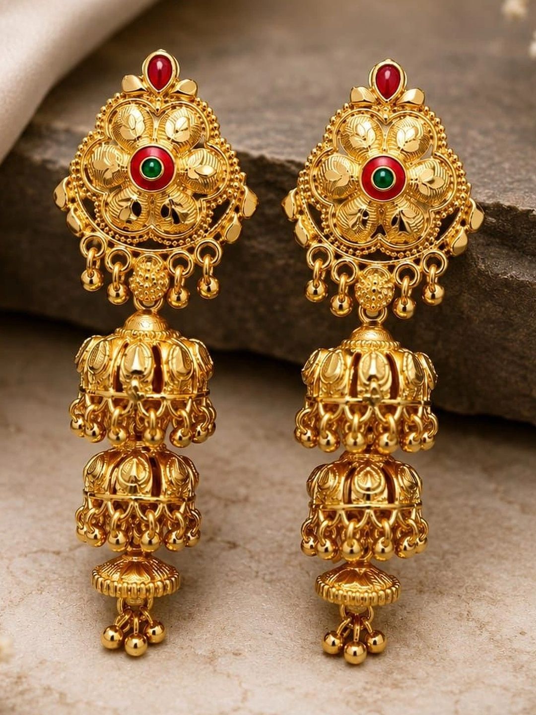 MAK & ART Floral Jhumkas Earrings-picture-27