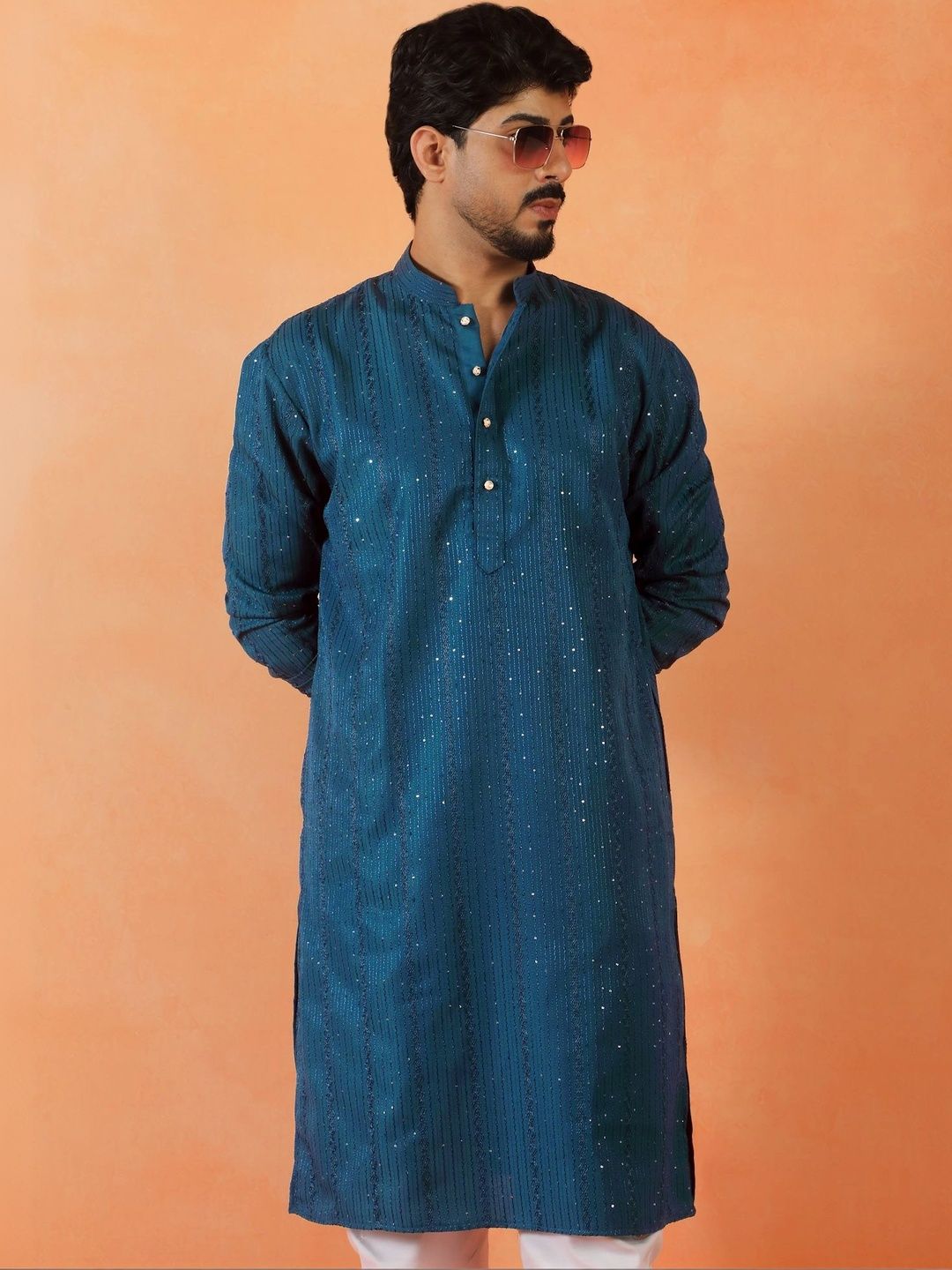 KRAFT INDIA Men Sequinned Kurta-picture-15