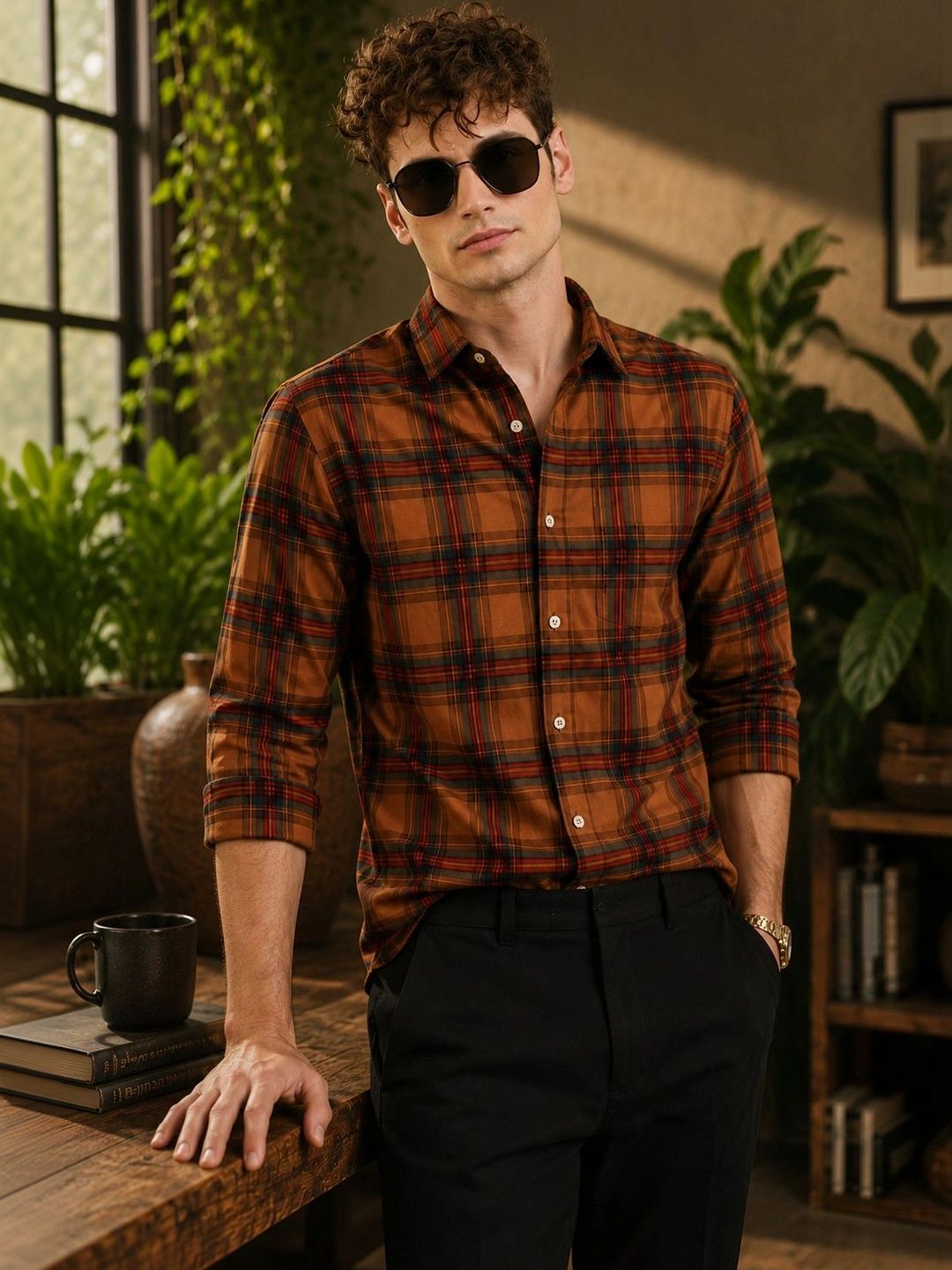 AGNIVAR COLLECTION Men Comfort Tartan Checks Checked Casual Shirt-picture-13