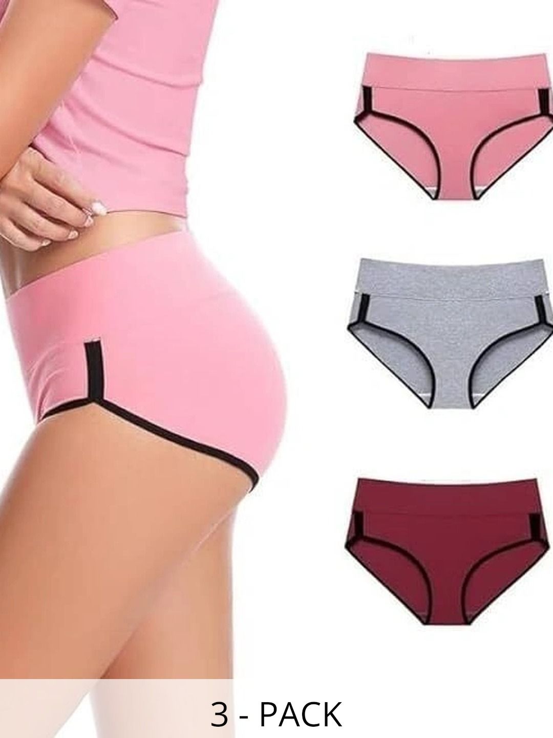 Bebron Women Pack of 3 Assorted Boy Shorts-picture-22