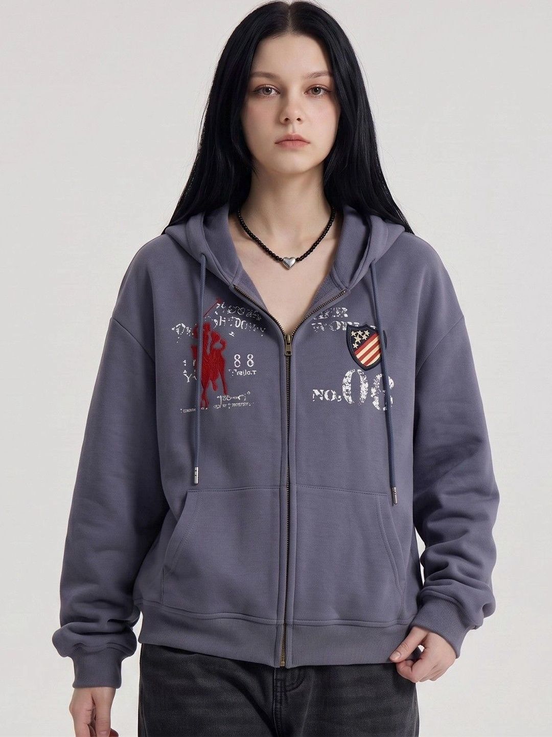 Suo Women Printed Hooded Sweatshirt-picture-24