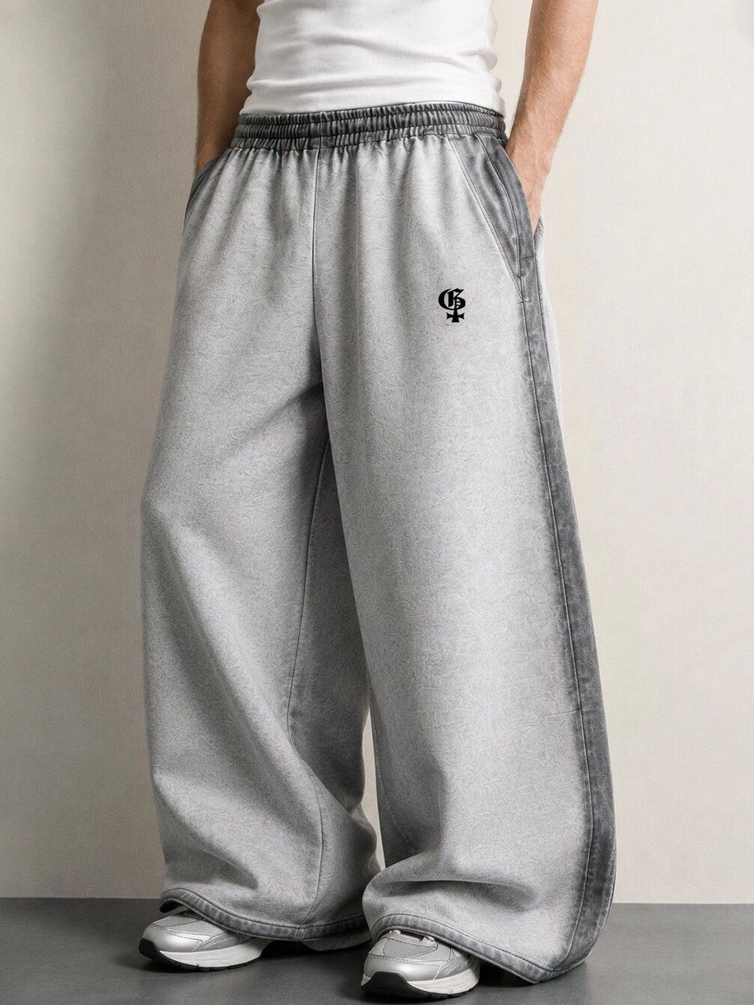 GENRAGE Men Baggy Brand Logo Training Track Pants-picture-27