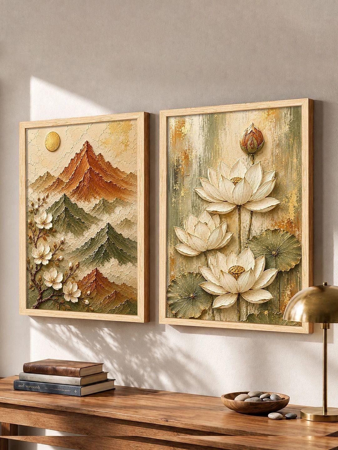 Art Street Beige Set of 2 Piece MDF Other Wall Paintings-picture-12