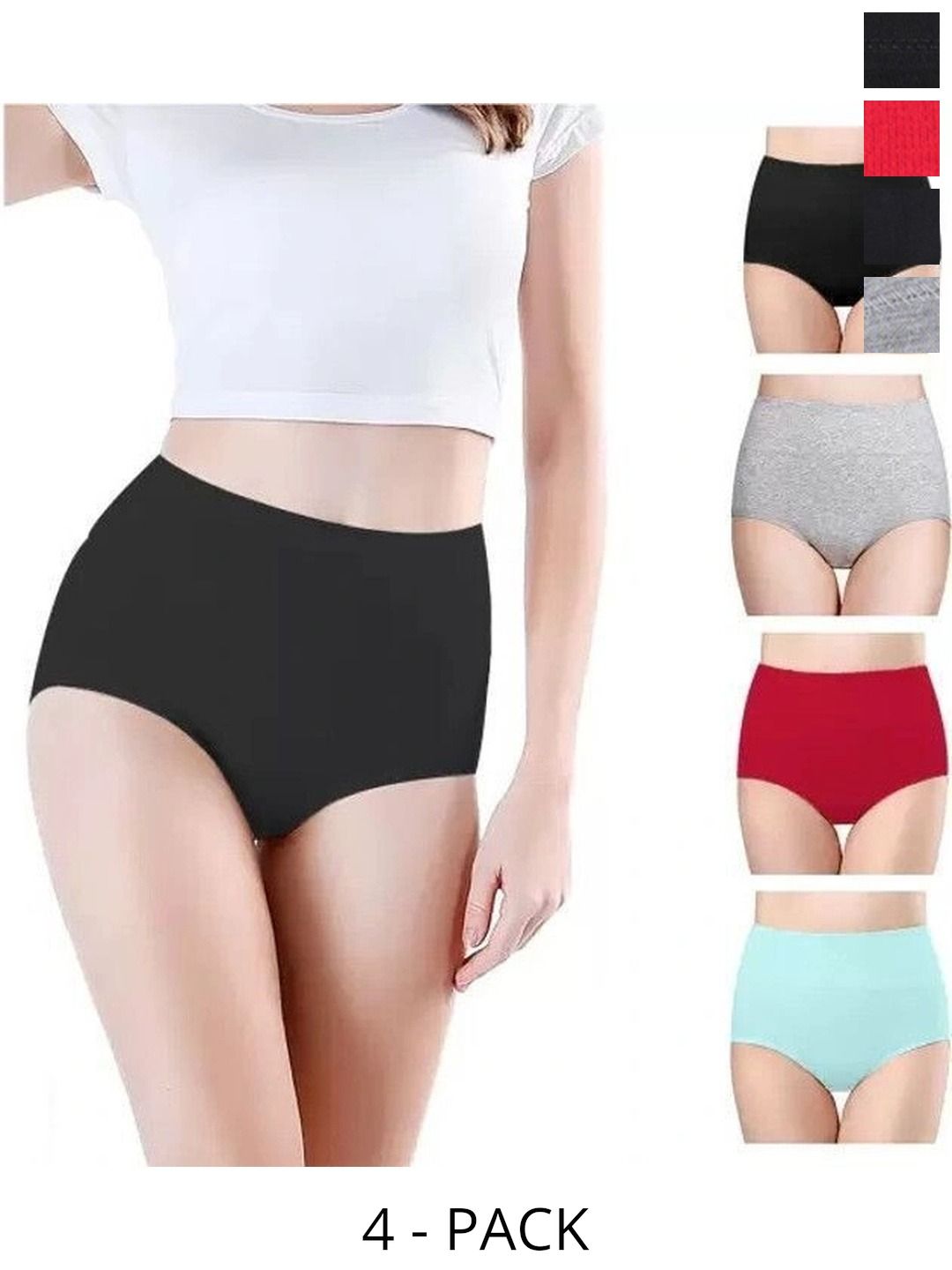 Bebron Women Pack of 4 Assorted Basic Briefs-picture-12