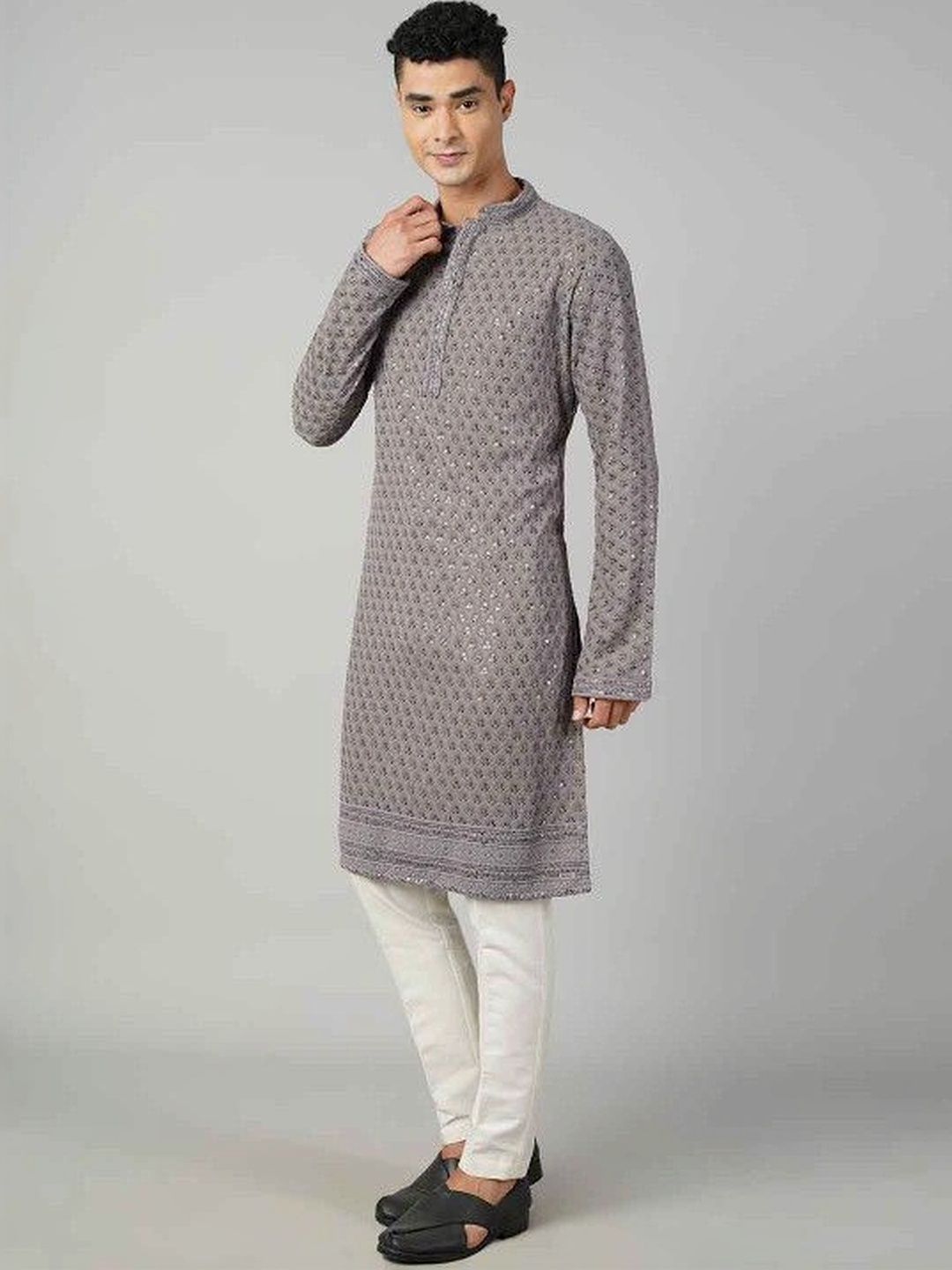 Shiv Leela Men Embellished Sequinned Kurta-picture-10