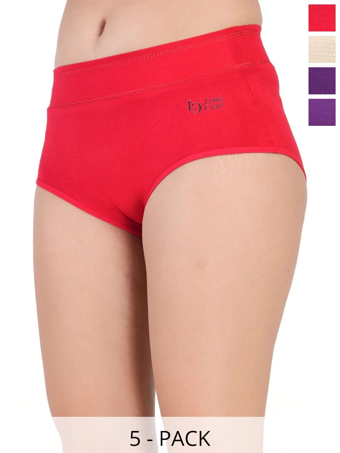 Bebron Women Pack of 5 Assorted Basic Briefs-picture-31