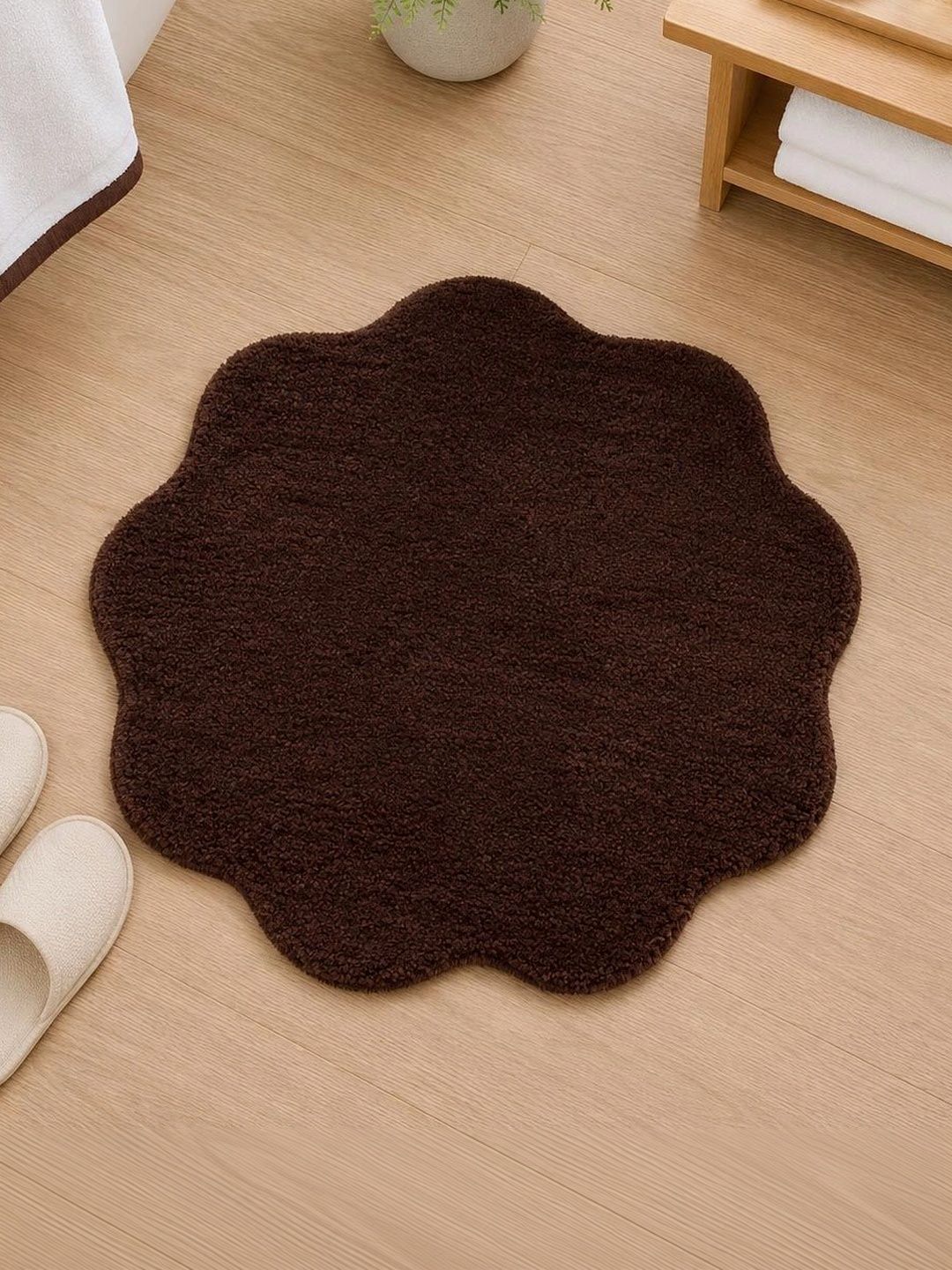THE S LIVING Brown Water Absorbent Anti Skid Bath Rugs-picture-48