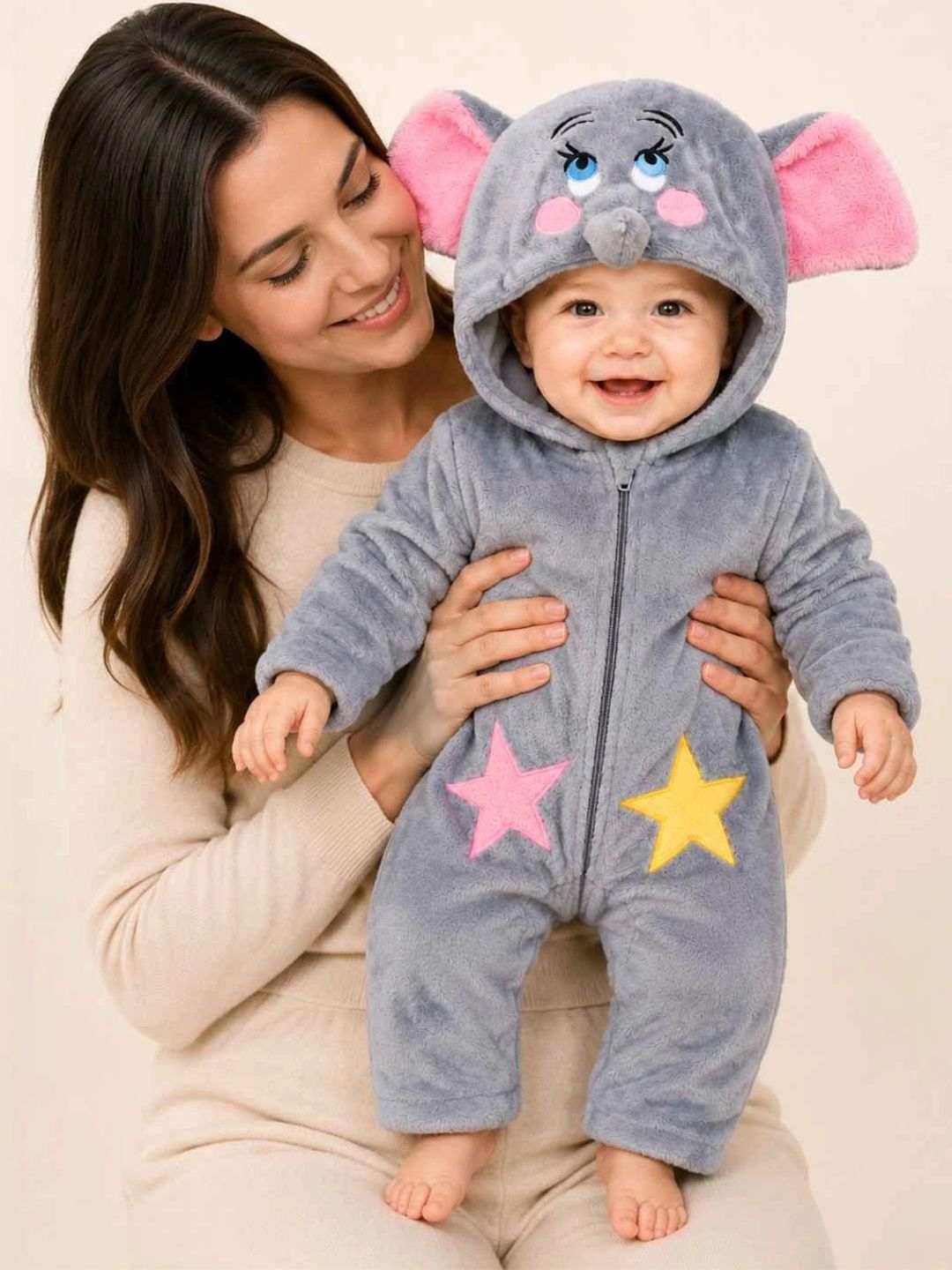 BabyZone Infants Printed Hooded Rompers-picture-13