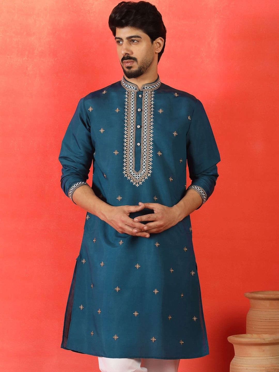KRAFT INDIA Men Embroidered Thread Work Kurta-picture-39