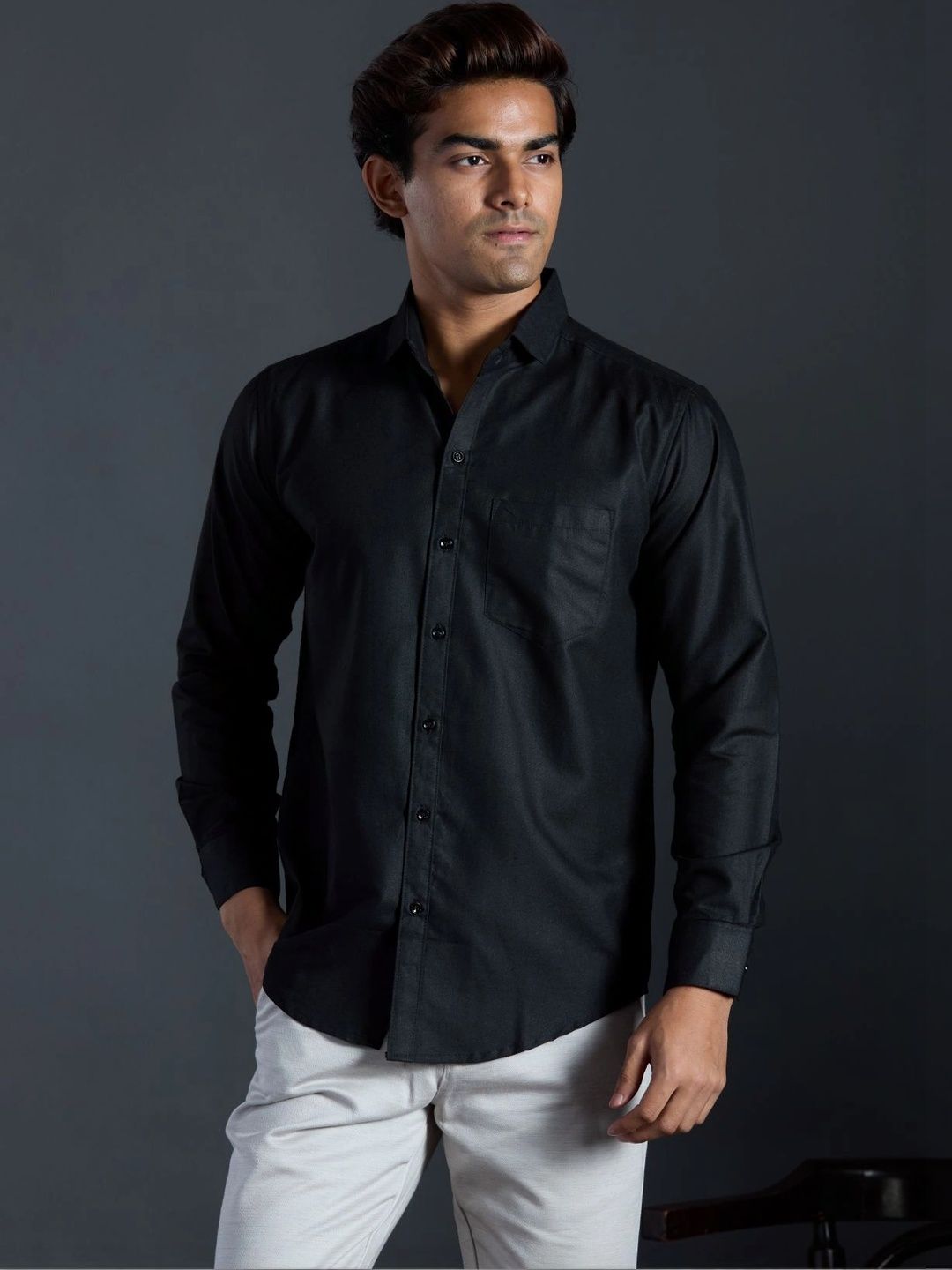 HERE&NOW Men Slim Fit Semiformal Shirt-picture-48