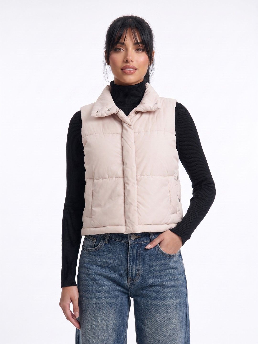 glitchez Stand Collar Gilet Puffer Jacket-picture-44
