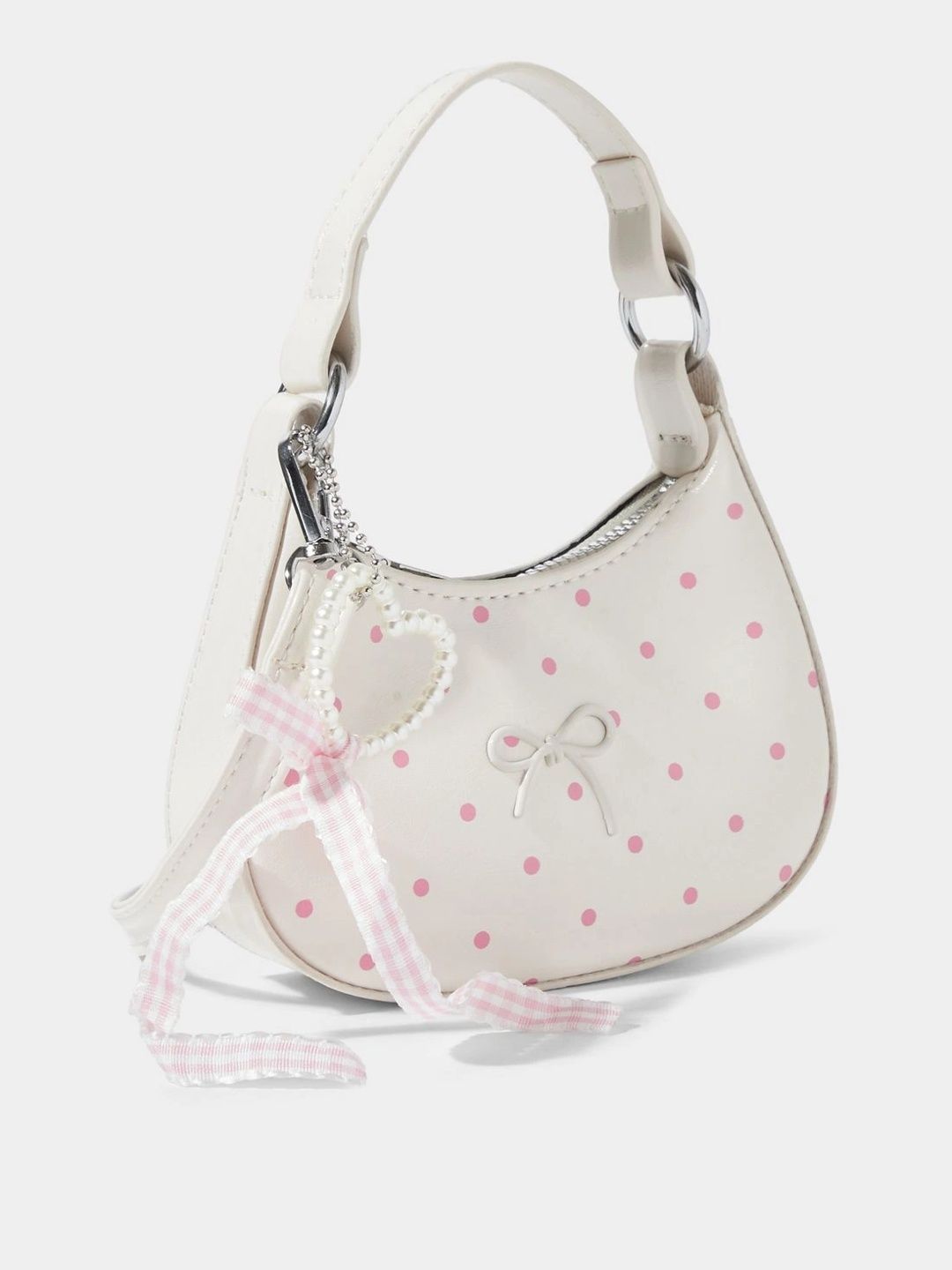Styli Geometric Printed Shoulder Bag with Bow Detail-picture-42
