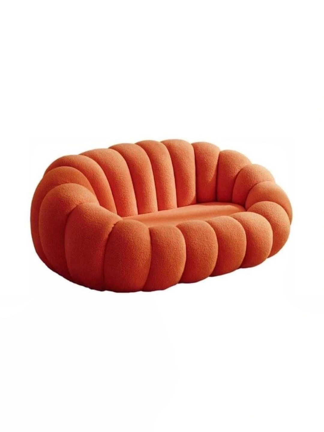 INDIAWOODMART Orange-Coloured Pumpkin 2 Seater Sofa-picture-31