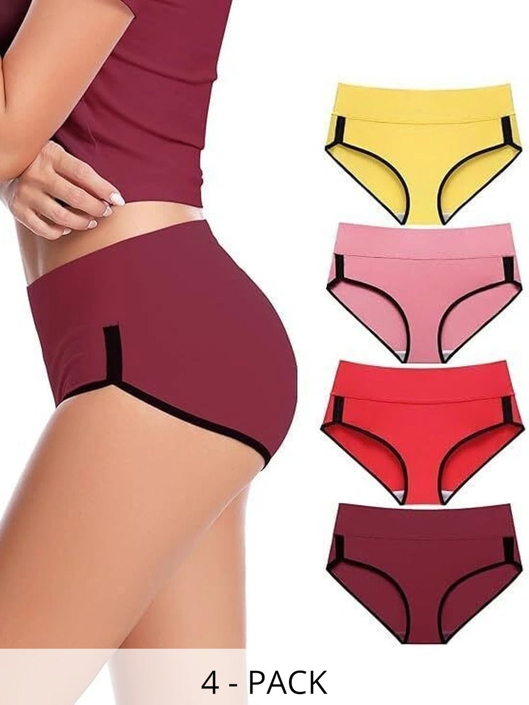 Bebron Women Pack of 4 Assorted Boy Shorts-picture-27