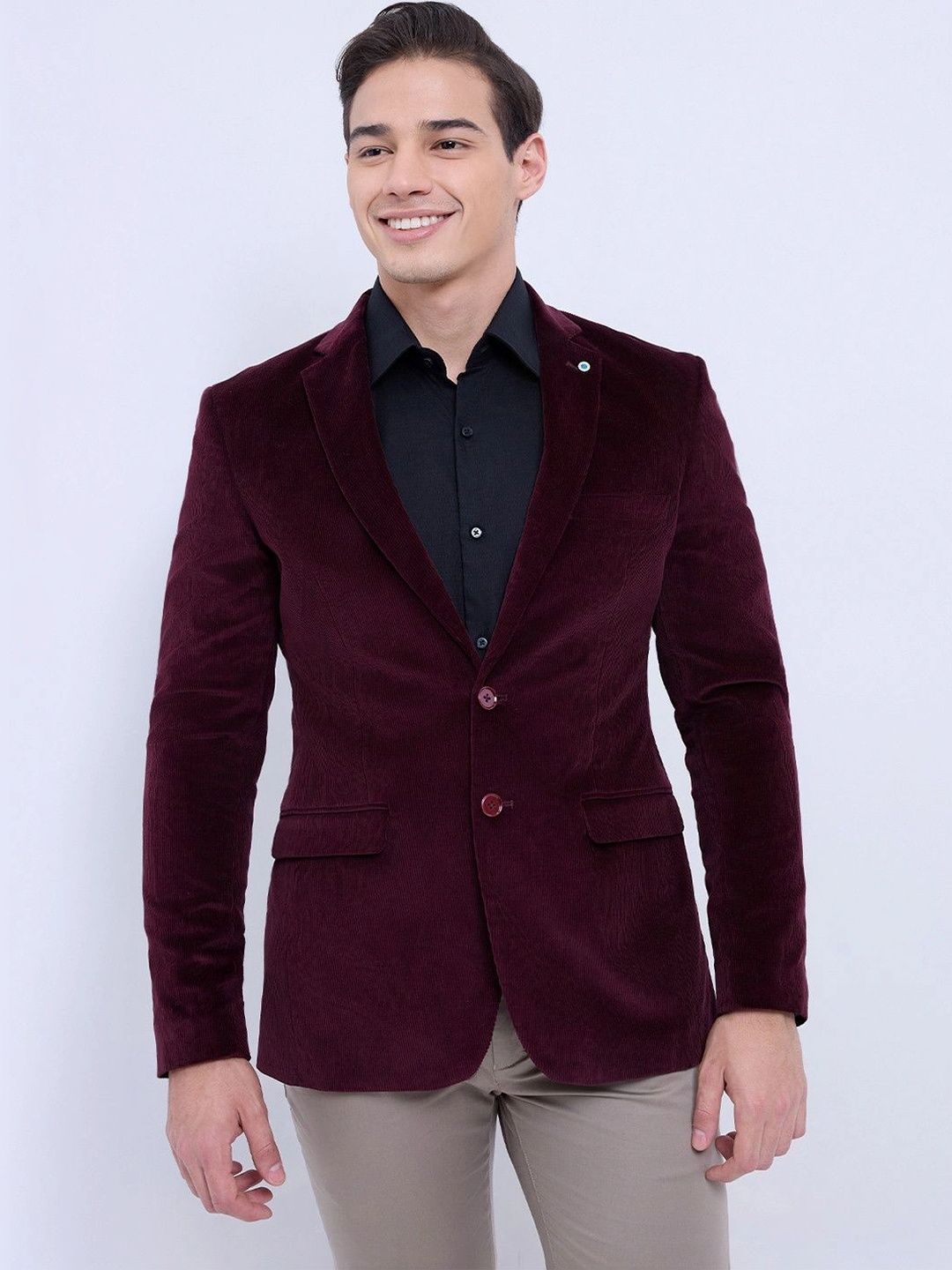 Raymond Notched Lapel Single-Breasted Slim Fit Formal Blazer-picture-42