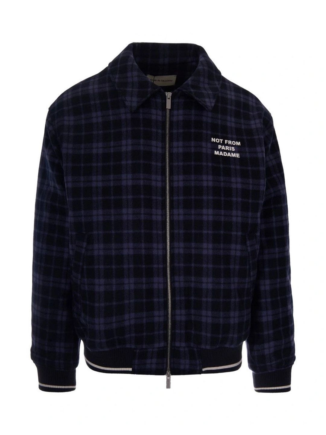 Drole De Monsieur Men Checked Woollen Bomber Jacket-picture-54