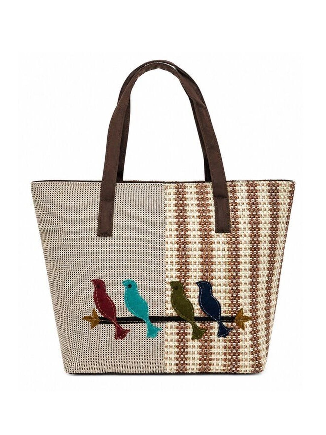 Carry Trip Striped Structured Tote Bag with Applique-picture-10
