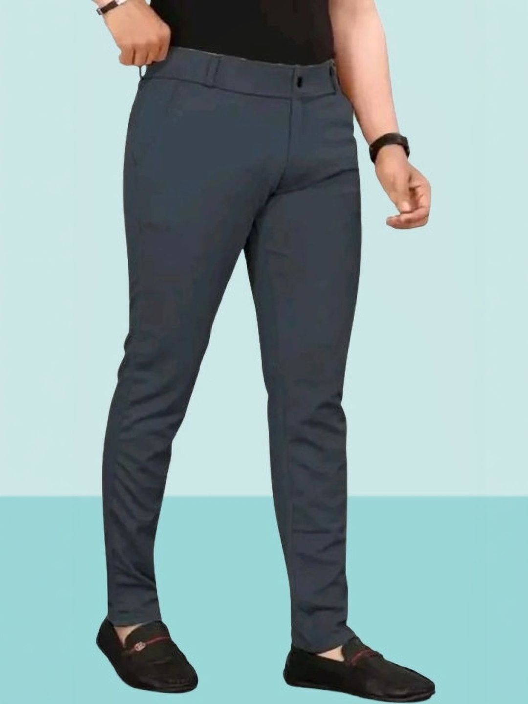 Nitya TrackP Men Smart Slim Fit Chinos Trousers-picture-17