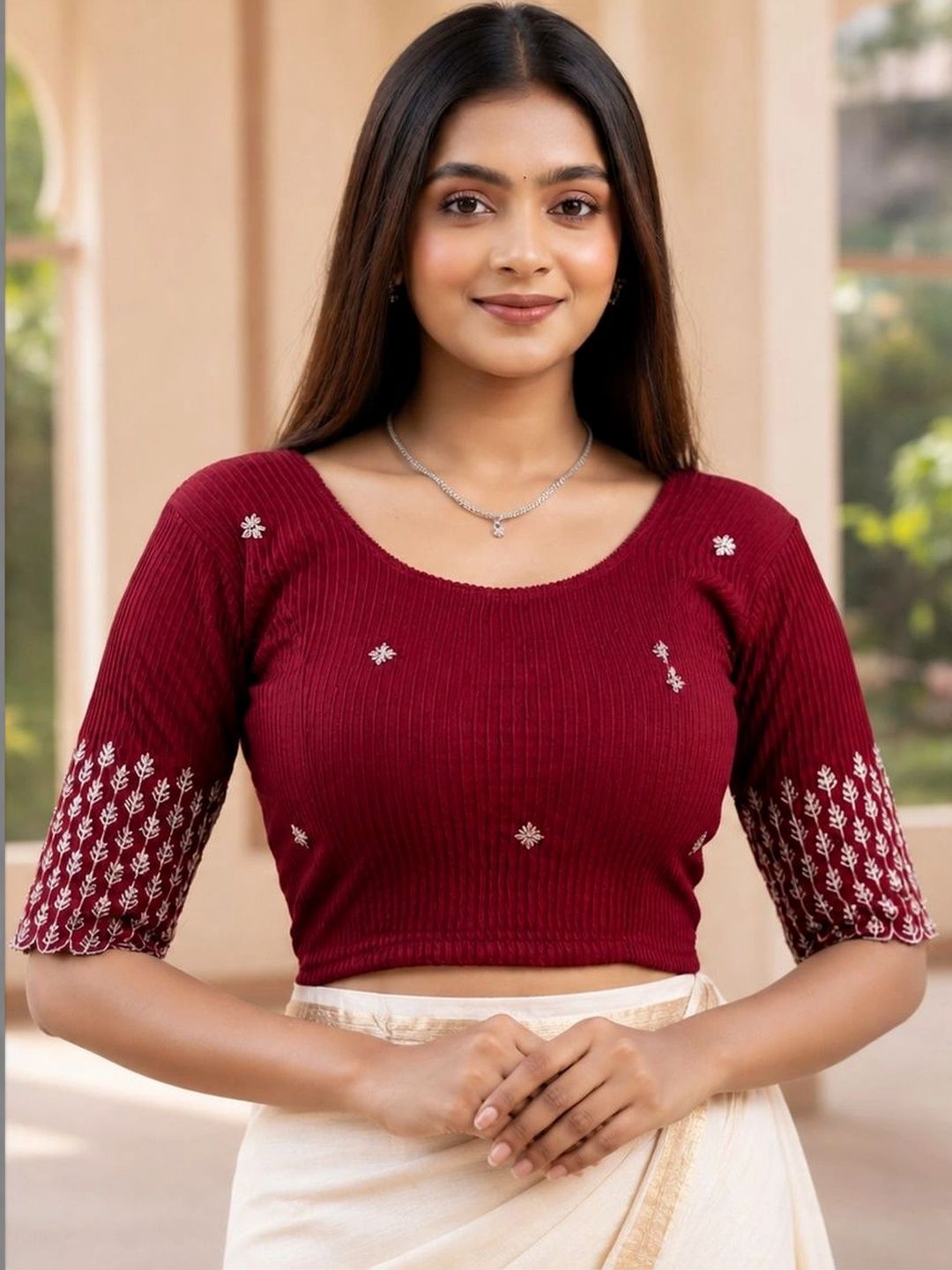 Rajnandini Embroidered Thread Work Saree Blouse-picture-20