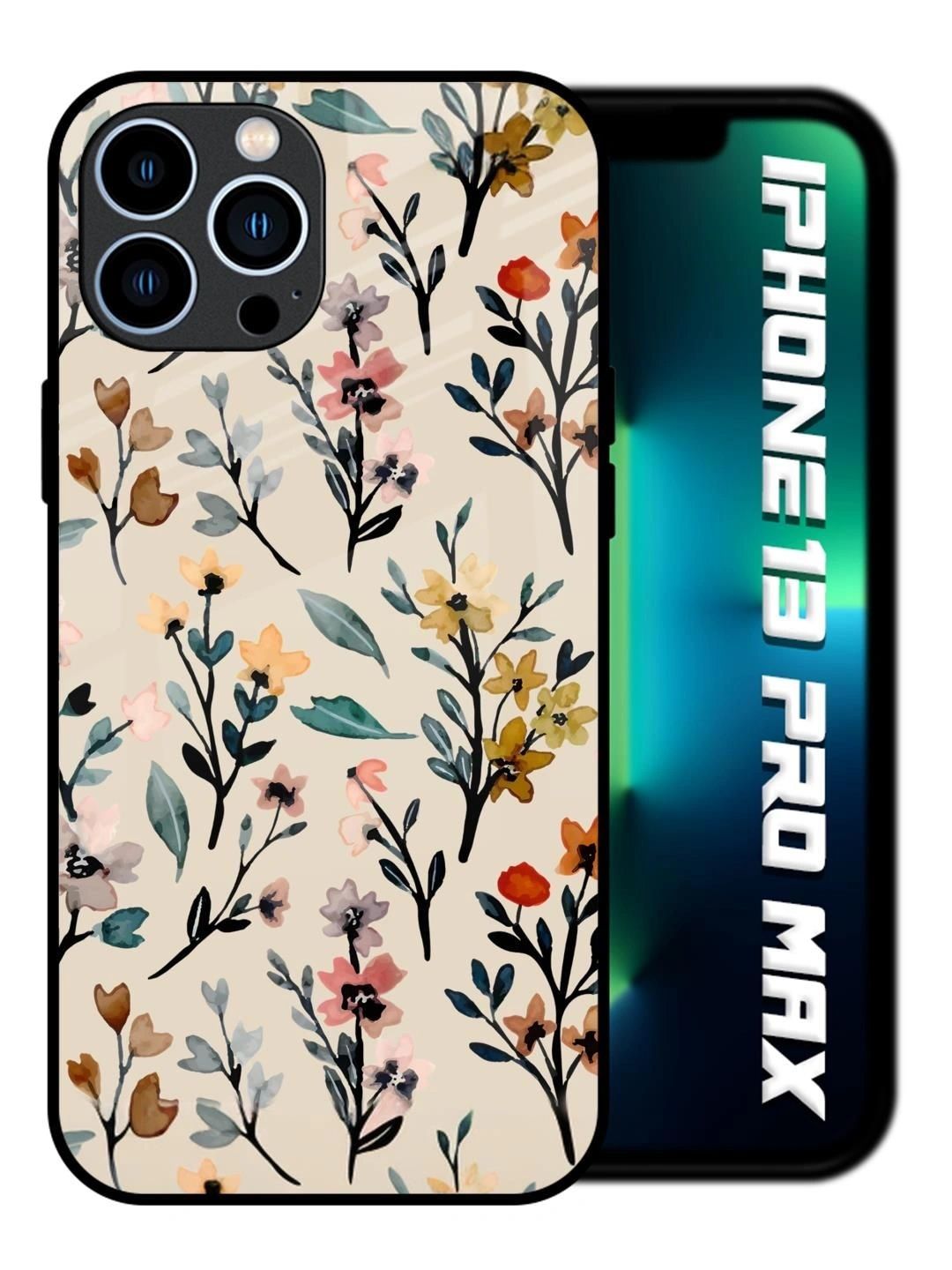 QRIOH Floral Printed iPhone 13 Pro Max Back Case Mobile Accessories-picture-33