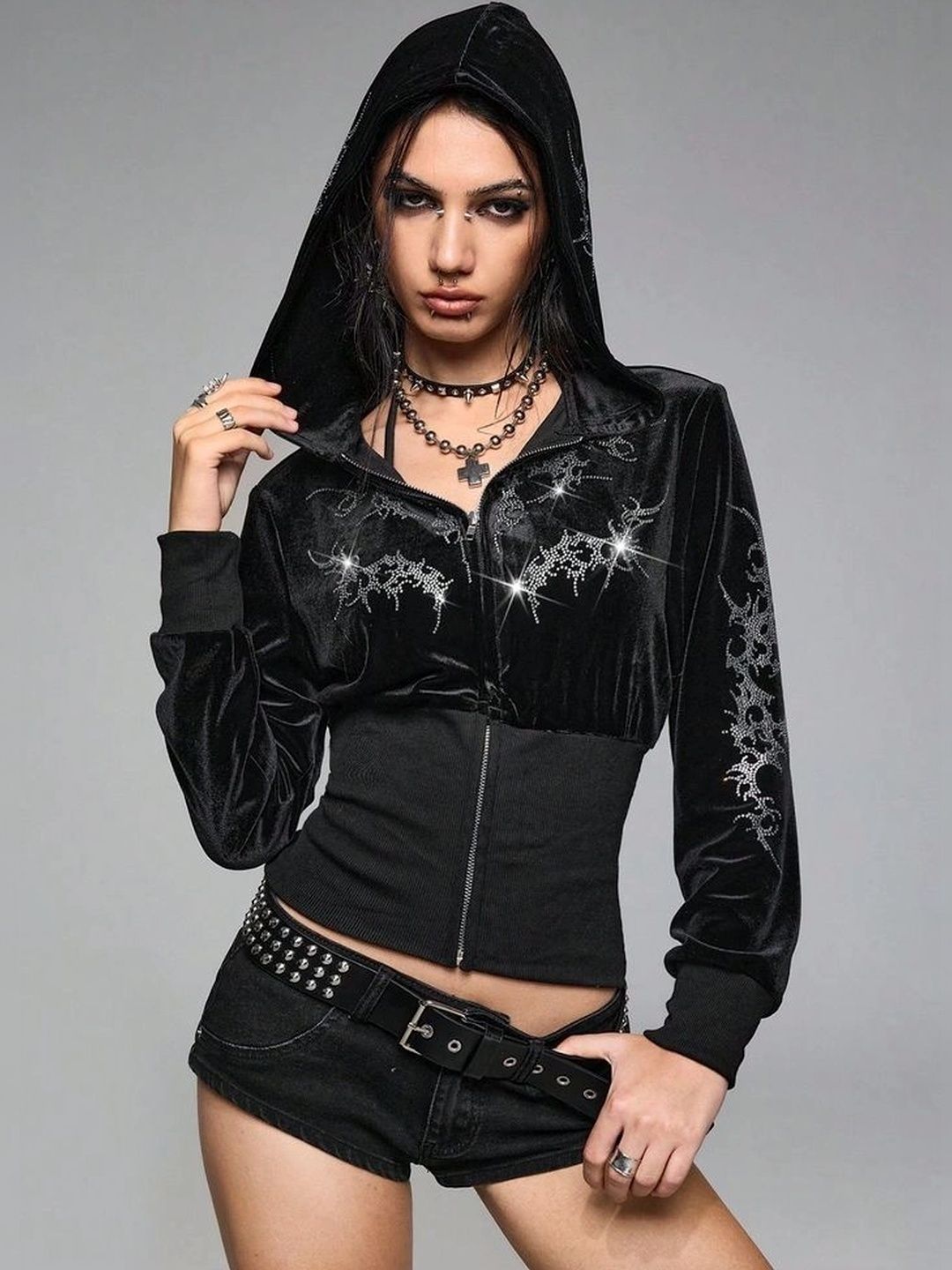 LULU & SKY Women Crop Open Front Jacket with Embroidered-picture-32