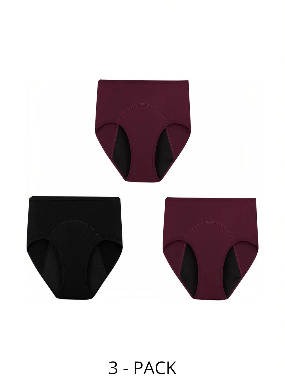 Bebron Women Pack of 3 Assorted Cotton Blend Period Briefs-image-17