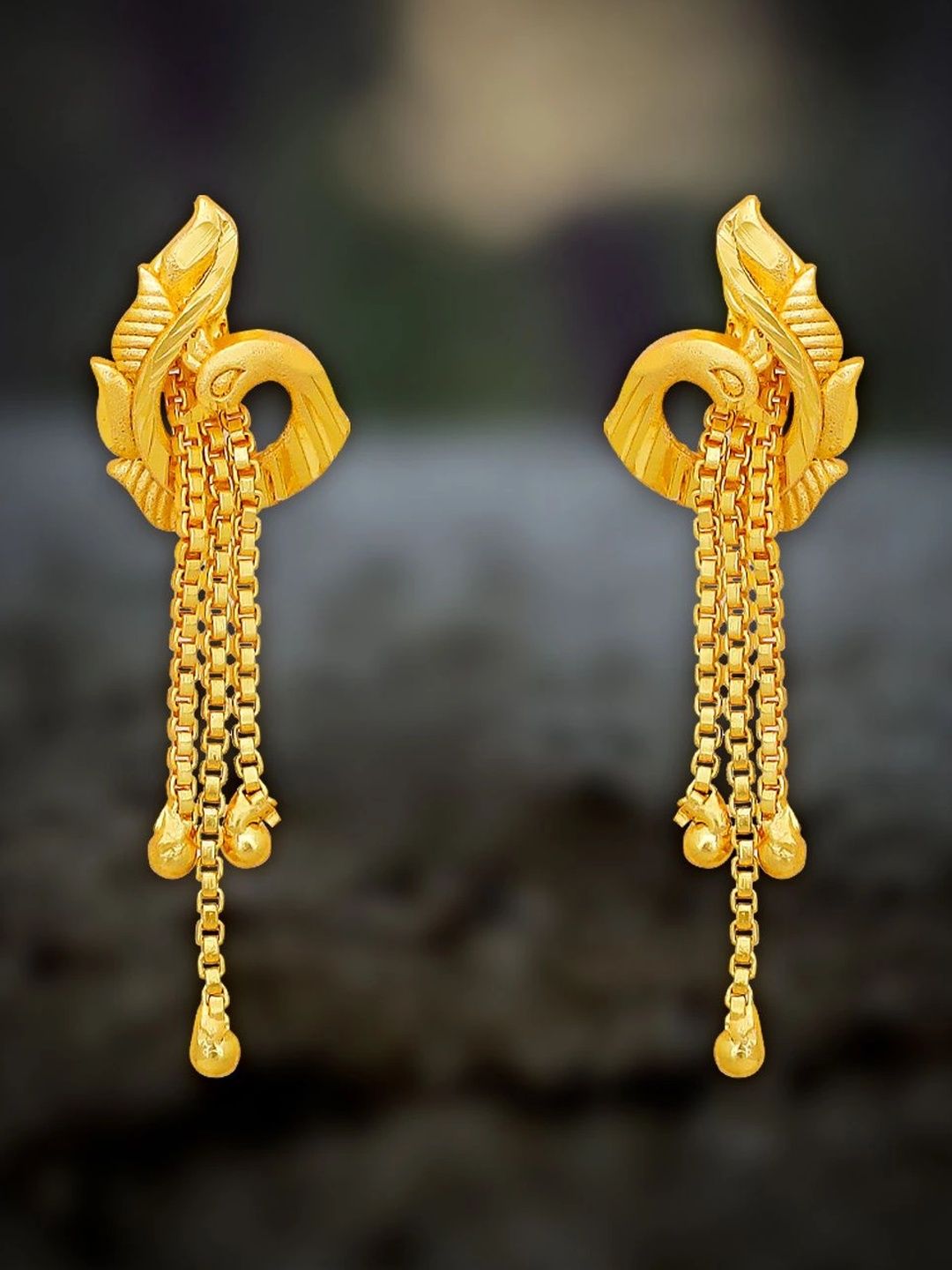 Drashti Collection Leaf Shaped Drop Earrings-picture-19