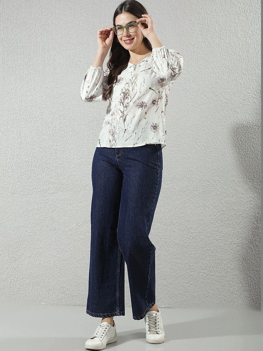 Crimsoune Club Floral Print Puff Sleeve Top-picture-57