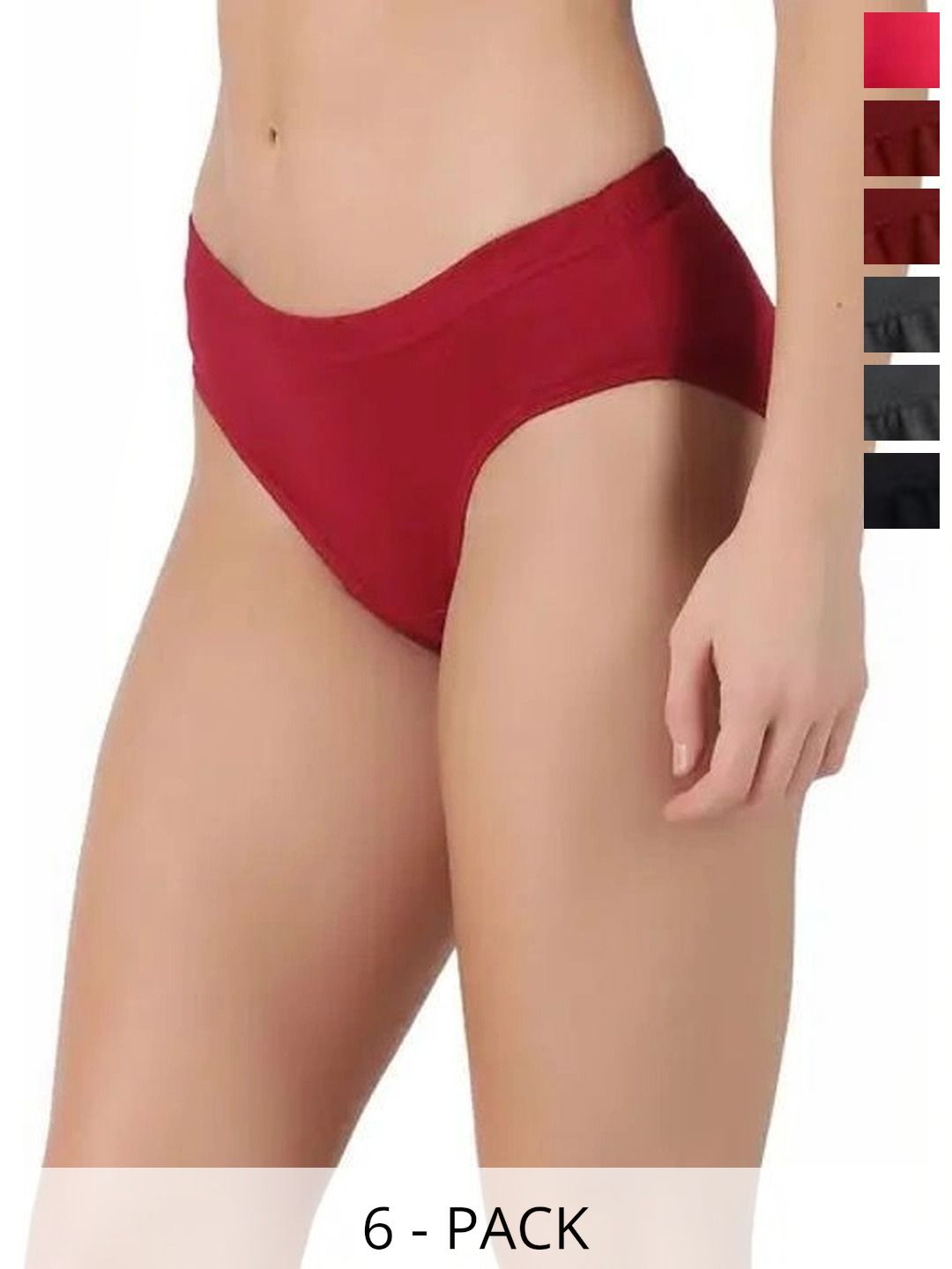 Bebron Women Pack of 6 Assorted Cotton Basic Briefs-picture-8